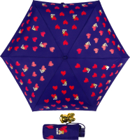 

Зонт складной Moschino, 8127-superminiF Hearts and bears Blue