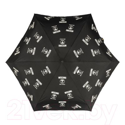 Зонт складной Moschino 8560-SuperminiA Logo Allover Black