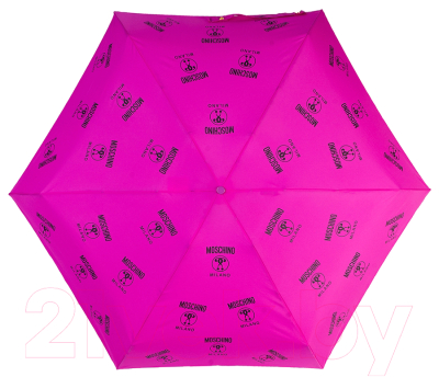 Зонт складной Moschino 8560-SuperminiA Logo Allover Fuxia