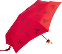 Зонт складной Moschino 8560-SuperminiA Logo Allover Red - 