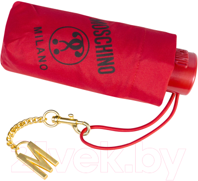 Зонт складной Moschino 8560-SuperminiA Logo Allover Red