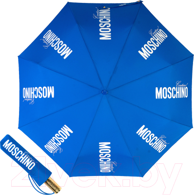 Зонт складной Moschino 8730-OCA Couture Gold Blue