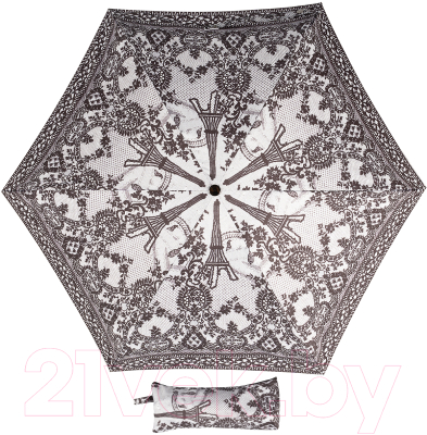 Зонт складной Jean Paul Gaultier 919-OC mini Tour Eiffel Noir/Blanc