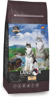 

Корм для собак Landor, Для взрослых собак всех пород рыба с рисом / 7843305