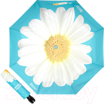 Зонт складной Moschino 7006-OCP Giant Daisy Lightblue