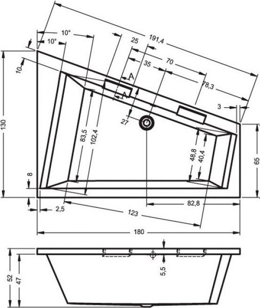 Купить Ванна акриловая Riho Doppio 180 L / BA91005 в Витебске