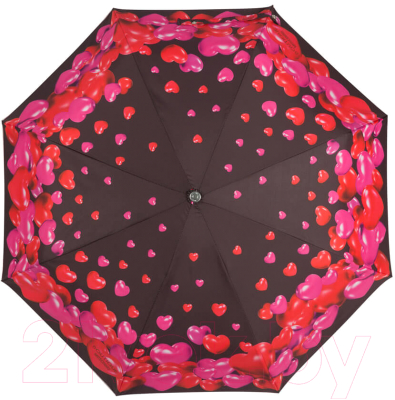 Зонт складной Moschino 7275-OCA Rubber Heart Black