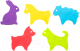 Комплект ковриков для купания Roxy-Kids Animals / RBM-010-CG (5шт) - 