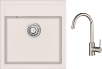 

Мойка кухонная со смесителем, Tesa SQT100W + смеситель Sabia 5523 002