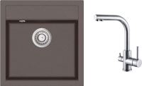 

Мойка кухонная со смесителем, Tesa SQT100W + смеситель Akvaduo 2663 001