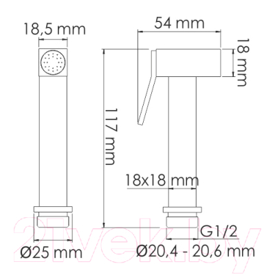 Лейка гигиенического душа Wasserkraft A212