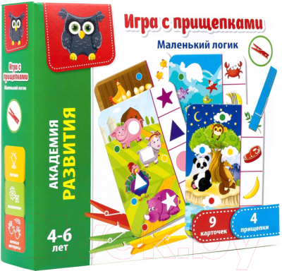 

Развивающая игра Vladi Toys, Маленький логик с прищепками / VT5303-03