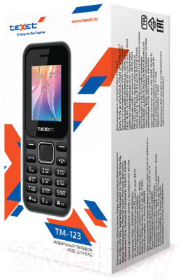 Мобильный телефон Texet TM-123 (черный)