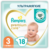 Подгузники детские Pampers Premium Care 3 Midi (18шт) - 