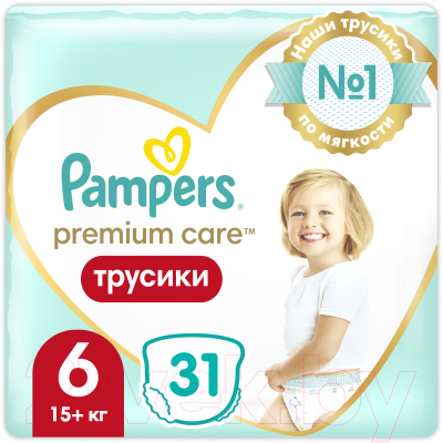 Подгузники-трусики детские Pampers Premium Care 6 Extra Large (31шт)