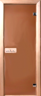 Стеклянная дверь для бани/сауны Doorwood Теплая ночь 190x80 (бронза матовая, коробка осина)