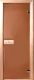 Стеклянная дверь для бани/сауны Doorwood Теплая ночь 190x80 (бронза матовая, коробка осина) - 