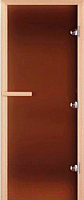 Стеклянная дверь для бани/сауны Doorwood Теплая ночь 200x80 (бронза матовое, коробка листва) - 