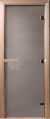 Стеклянная дверь для бани/сауны Doorwood Теплое утро 190x70 (сатин, коробка осина)