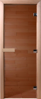 Стеклянная дверь для бани/сауны Doorwood Теплый день 190x80 (коробка осина)