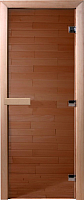 Стеклянная дверь для бани/сауны Doorwood Теплый день 190x70 (бронза, коробка осина) - 