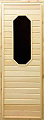 Деревянная дверь для бани Doorwood 185x75 (со стеклом 8-миугольным)