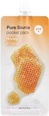 Маска для лица гелевая Missha Pure Source Pocket Pack Honey ночная (10мл)