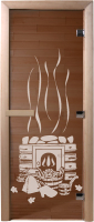 Стеклянная дверь для бани/сауны Doorwood Арт серия Банька 190x70 (бронзовый) - 