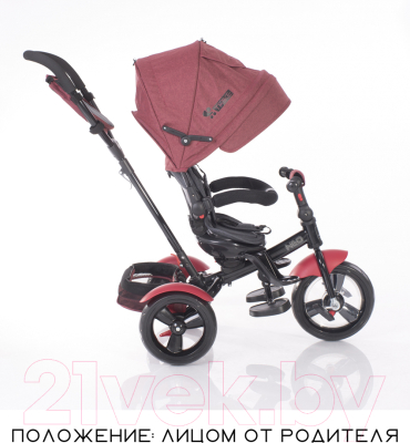 Трехколесный велосипед с ручкой Lorelli Neo Eva Red Black Luxe / 10050332103
