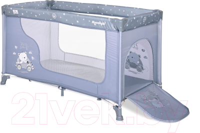 Кровать-манеж Lorelli Moonlight 1 Silver Blue Car / 10080392154