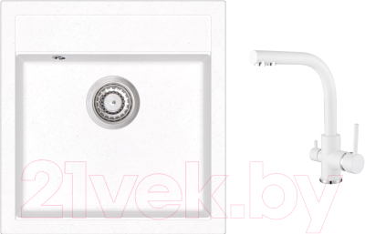 

Мойка кухонная Aquasanita, Tesa SQT100W + смеситель Akvaduo 2663 710 alba