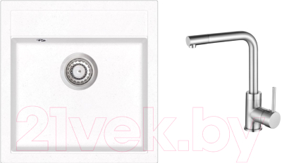 

Мойка кухонная Aquasanita, Tesa SQT100W + смеситель Forte 5553 002 nickel