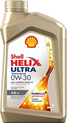 

Моторное масло Shell, Helix Ultra Professional AB-L 0W30