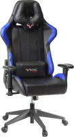 Кресло геймерское Бюрократ Zombie Viking 5 Aero Blue (искусственная кожа черный/синий) - 