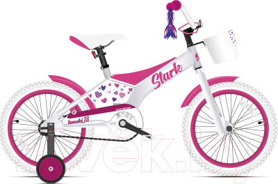 Детский велосипед STARK Tanuki 18 Girl 2021 (белый/розовый)
