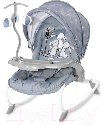 Детский шезлонг Lorelli Dream Time Silver Blue Rabbits / 10110062152