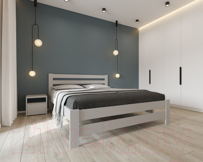 Двуспальная кровать BAMA Palermo (180x200, серый)