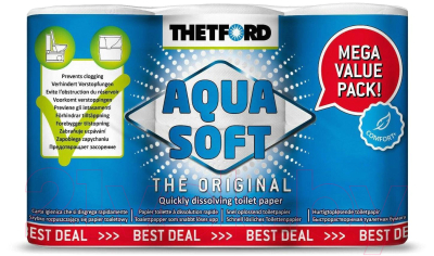 

Туалетная бумага Thetford, Белый, Aqua Soft