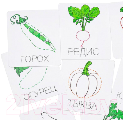 Изображение товара Развивающие карточки Smile Decor Прописи Овощи / Ф901