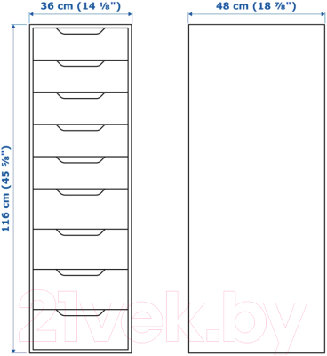 Тумба Ikea Алекс 504.861.41