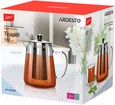 Заварочный чайник Ardesto Milano / AR1909GM (950мл)