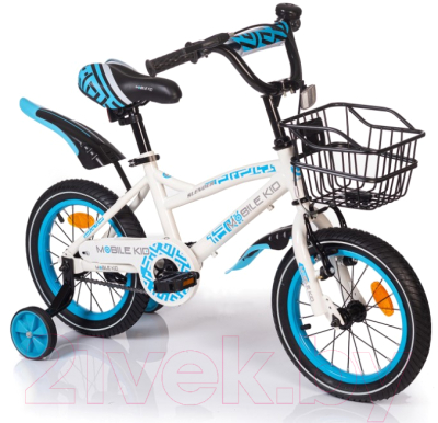 Детский велосипед Mobile Kid Slender 14 (белый/голубой)
