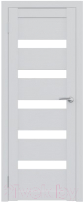 Дверь межкомнатная Юни Амати 03 40x200 (белое стекло/бьянко)
