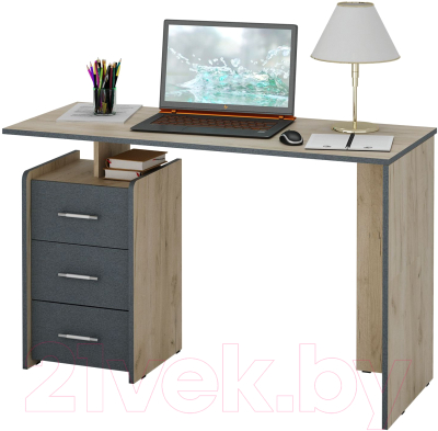 Письменный стол MFMaster Слим-2 / МСТ-ССЛ-02-КС-АЦ-16 (дуб крафт/серый)