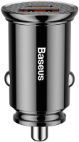 Адаптер питания автомобильный Baseus Circular Plastic 5A 30W / CCALL-YS01 (черный) - 