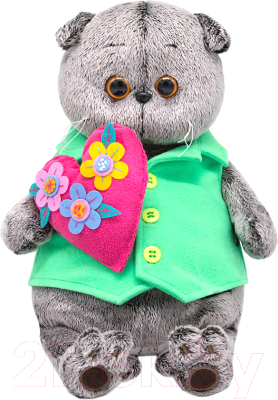 

Мягкая игрушка Budi Basa, Басик с сердцем в цветочек / Ks30-170