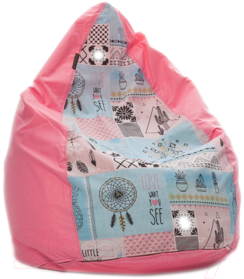 

Бескаркасное кресло BomBom, Розовый;с рисунком, Грета XL