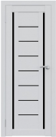 Дверь межкомнатная Юни Амати 06 60x200 (черное стекло/бьянко) - 