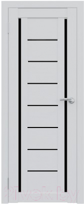 Дверь межкомнатная Юни Амати 06 60x200 (черное стекло/бьянко)
