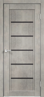 Дверь межкомнатная Velldoris Экошпон Next 1 80x200 (муар светло-серый/лакобель черный) - 